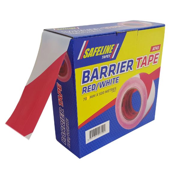 Picture of 500 METRES LONG RED /WHITE WARNING TAPE