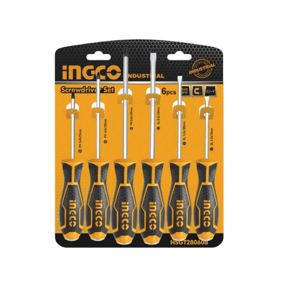 Picture of INGCO 6PCS GO- THROUGH SCREWDRIVER SET