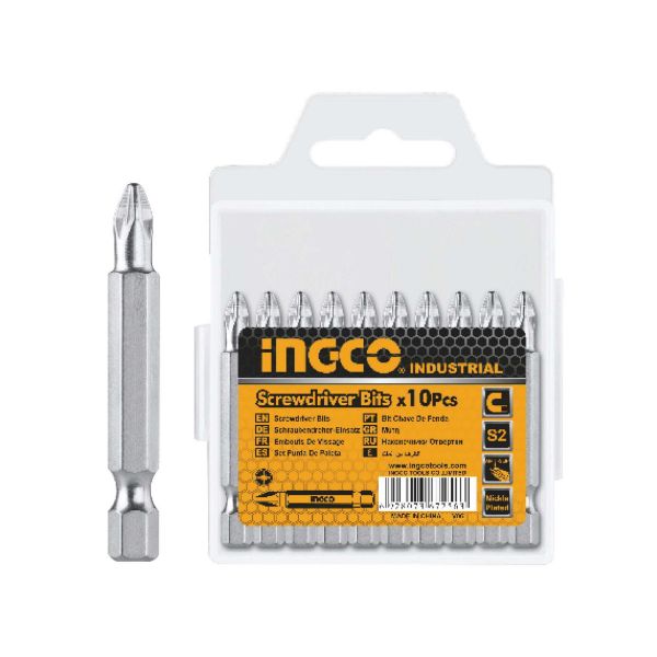 Picture of INGCO 10PCS X50MM POZI N0.2 SCREWDRIVER BITS