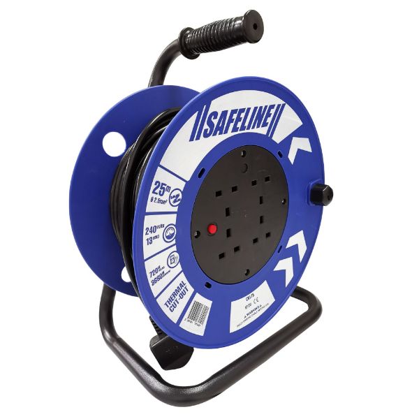 Picture of 25MT X 240V 13A 2.5SQ  BLUE CABLE REEL