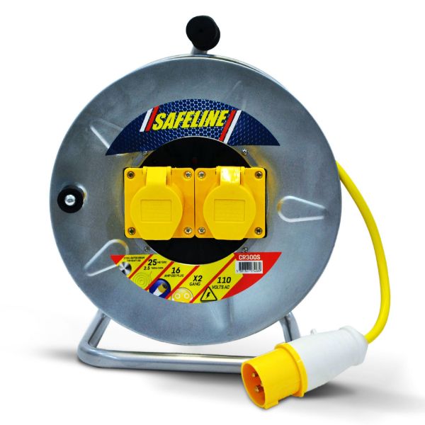 Picture of 25MT 110V 16A STEEL CABLE REEL 3*2.5SQ YELLOW