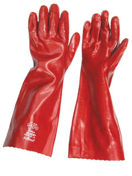 Picture of 18  PVC GLOVES RED GAUNTLETS  (PV91-45)