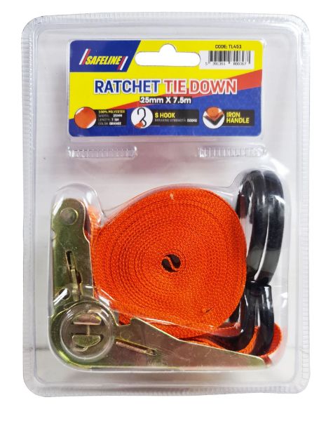 Picture of 25mm X 7.5m  x 500kg RATCHET STRAP