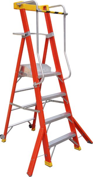 Picture of 4 THREAD PODIUM FIBREGLASS LADDER