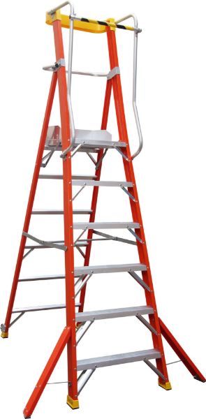 Picture of 6 THREAD PODIUM FIBREGLASS LADDER