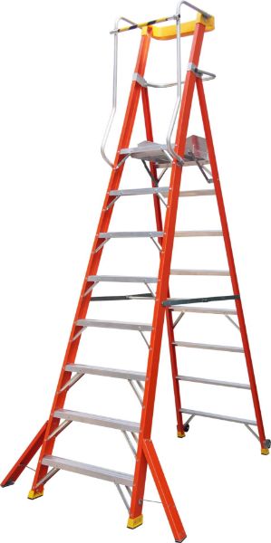 Picture of 8 THREAD PODIUM FIBREGLASS LADDER