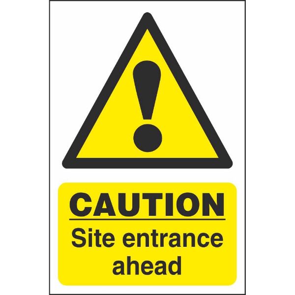 Picture of  CAUTION SITE ENTRANCE AHEAD SAFETY SIGNS