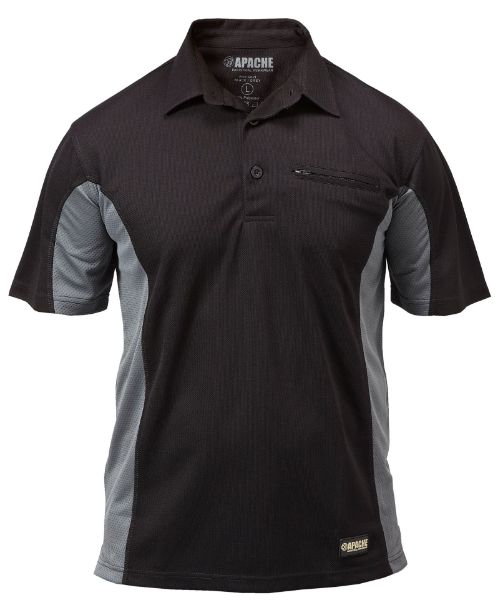 Picture of APACHE DRY MAX POLO GREY/BLACK LARGE