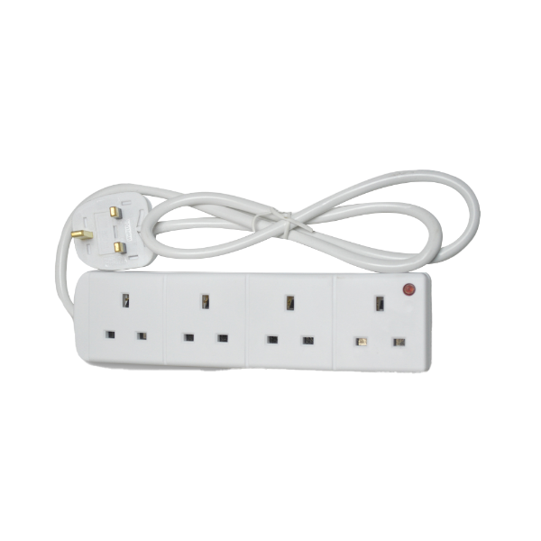 Picture of 4WAY EXT LEAD 2MTR CABLE 13AMP PLUG NEON LITE