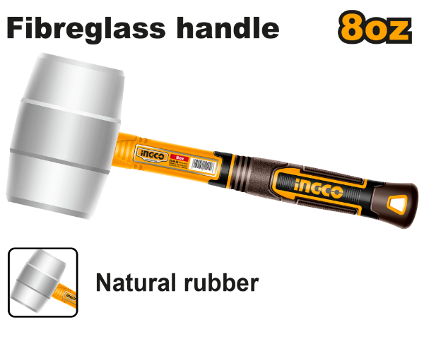 Picture of INGCO RUBBER MALLET FIBREGLASS HANDLE 8OZ