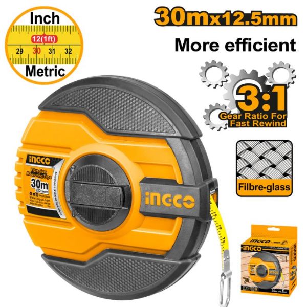 Picture of INGCO 30 METRE X 12.5MM FIBREGLASS MEASURING