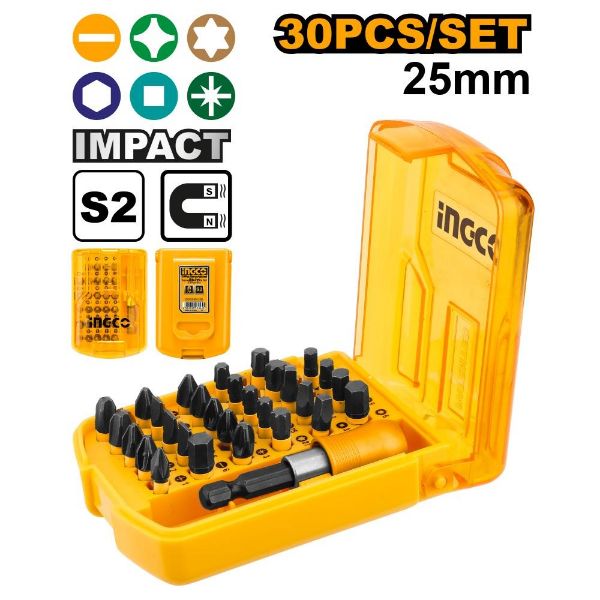 Picture of INGCO 30PCS 25MM IMPACT INSERT DRIVER BIT